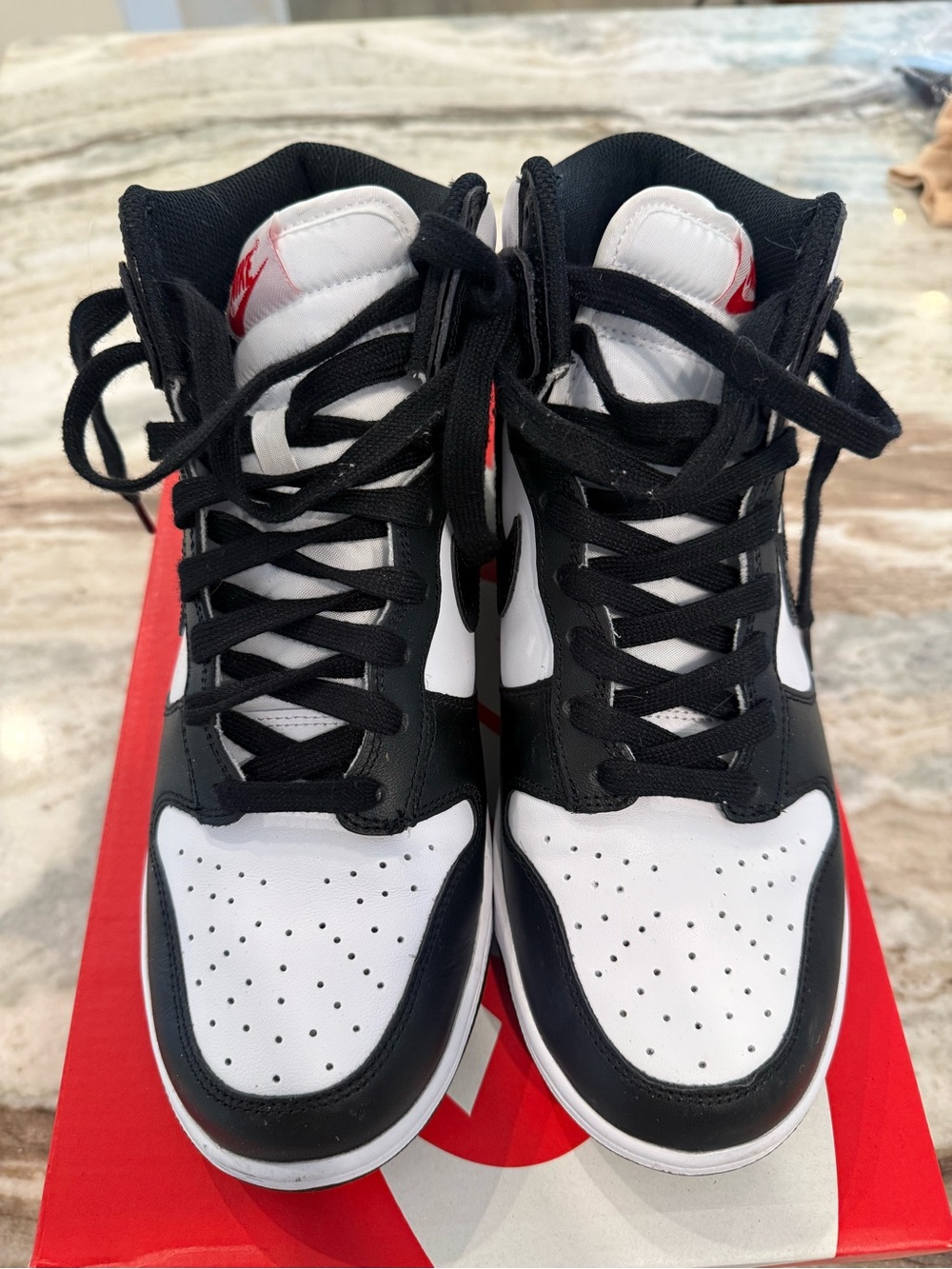 Womens Nike High Dunk (Pandas) Black White Sneakers Womens 9 - Picture 2 of 6
